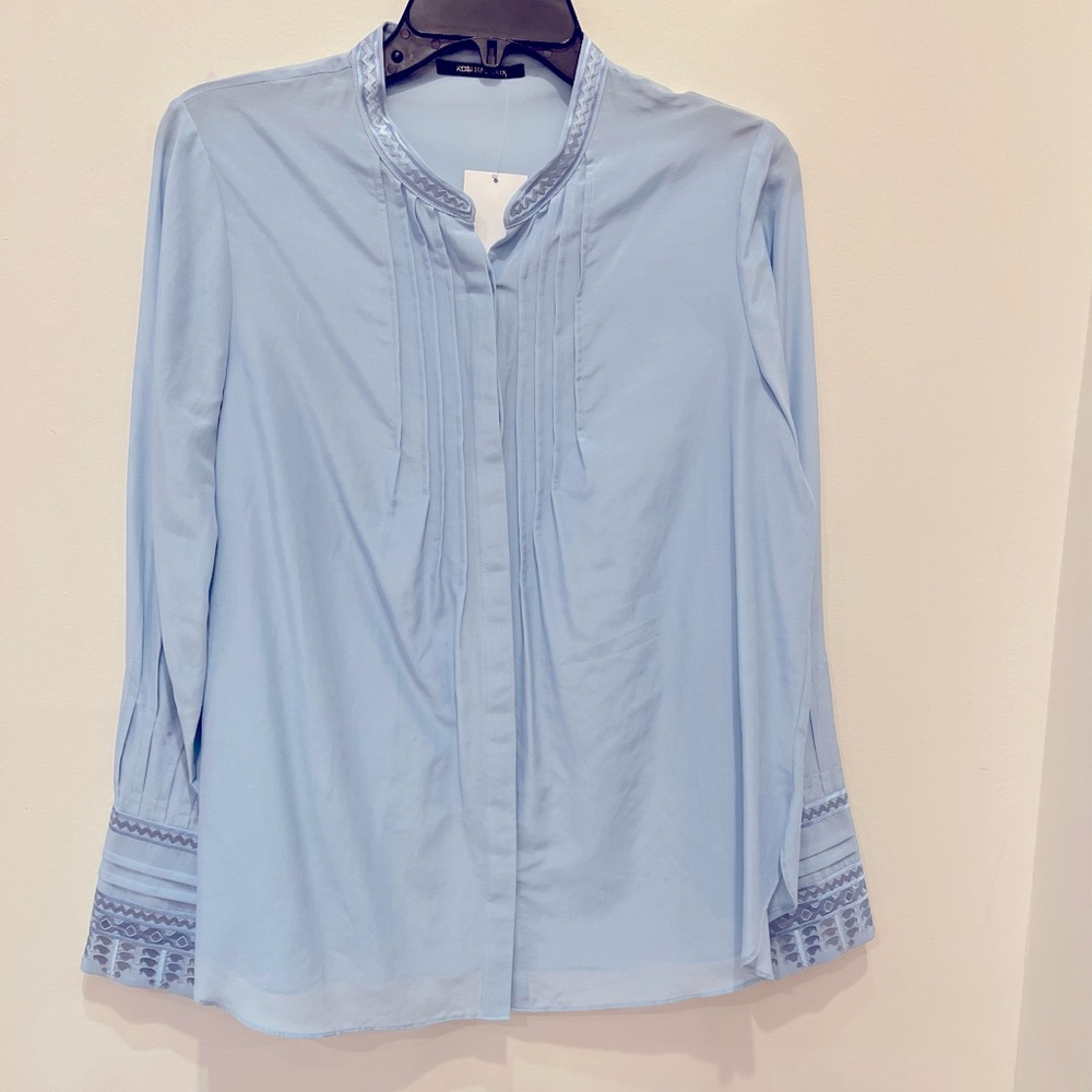Cotton embroidered shirt long sleeve